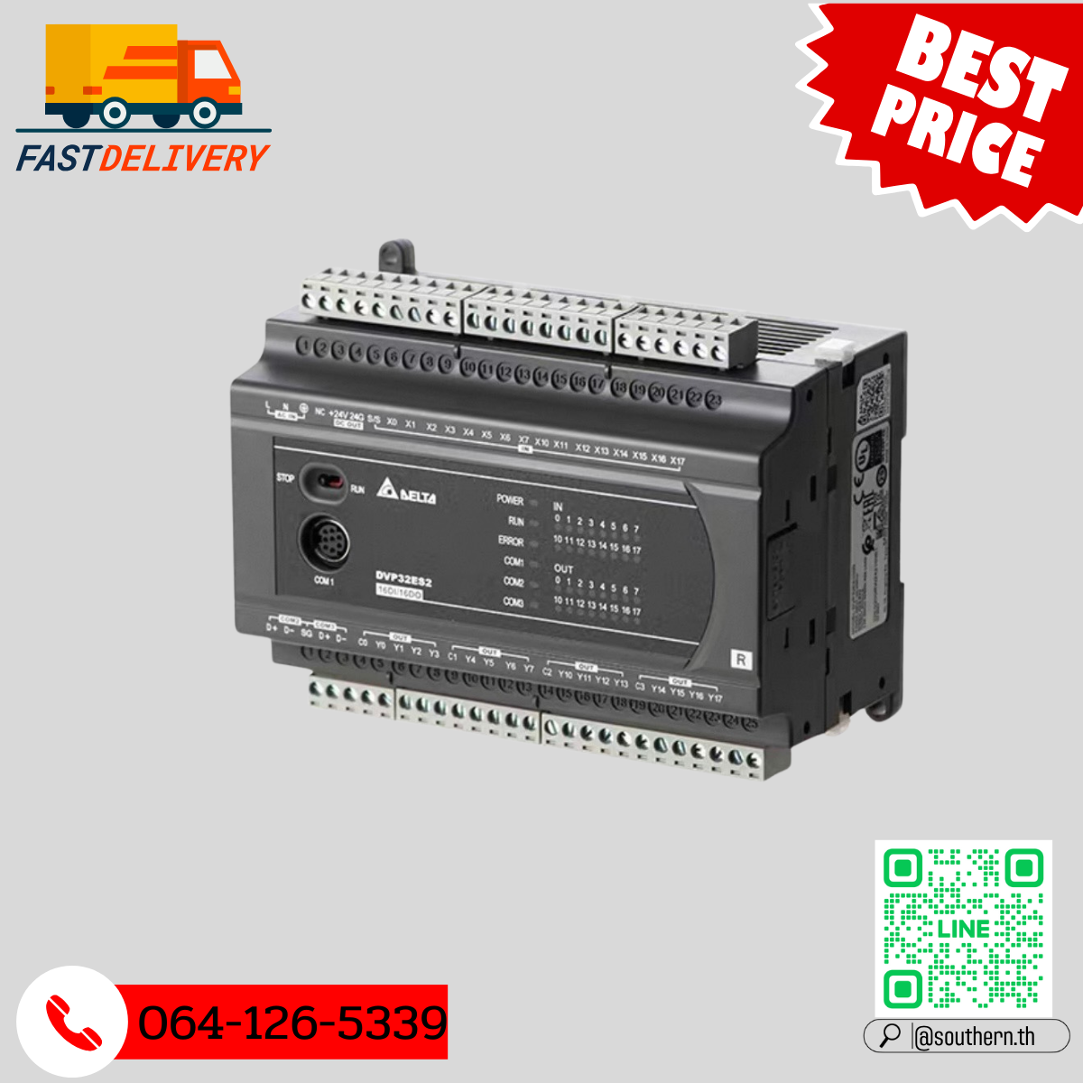 Delta PLC DVP32ES200R 16DI/16DO 220V (Relay)