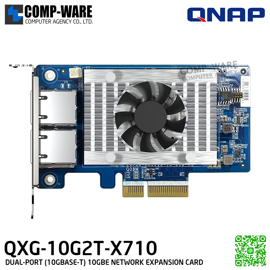 QNAP QXG-10G2T-X710 DUAL-PORT (10GBASE-T) 10GBE NETWORK EXPANSION CARD, INTEL X710, PCIE GEN3 X4 - SPARE PART - 2Y Warranty