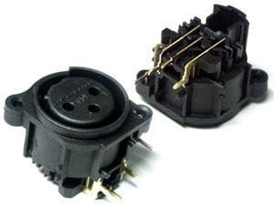 Neutrik แจ๊ค XLR ตัวเมีย3P ติดแท่นลงปริ๊น NC-3FAH2-0