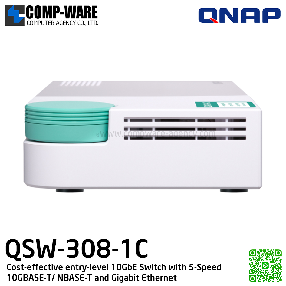 QNAP QSW-308-1C Cost-effective entry-level 10GbE Switch with 5-Speed 10GBASE-T/ NBASE-T and Gigabit Ethernet