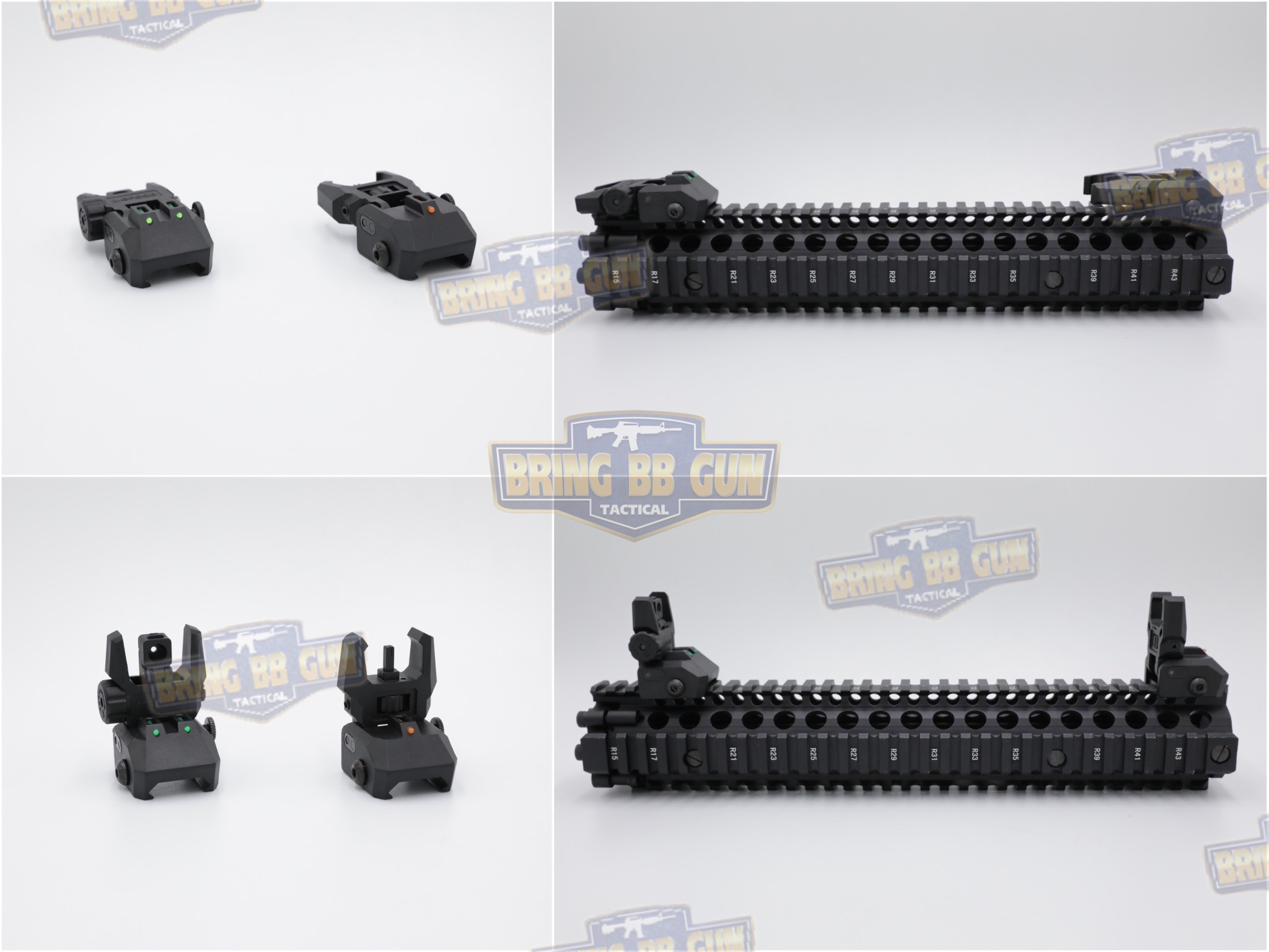 ศูนย์หน้า-หลังพับได้แบบพลาสติก MGPCQB รุ่น Armor Gen2 เรืองแสง
