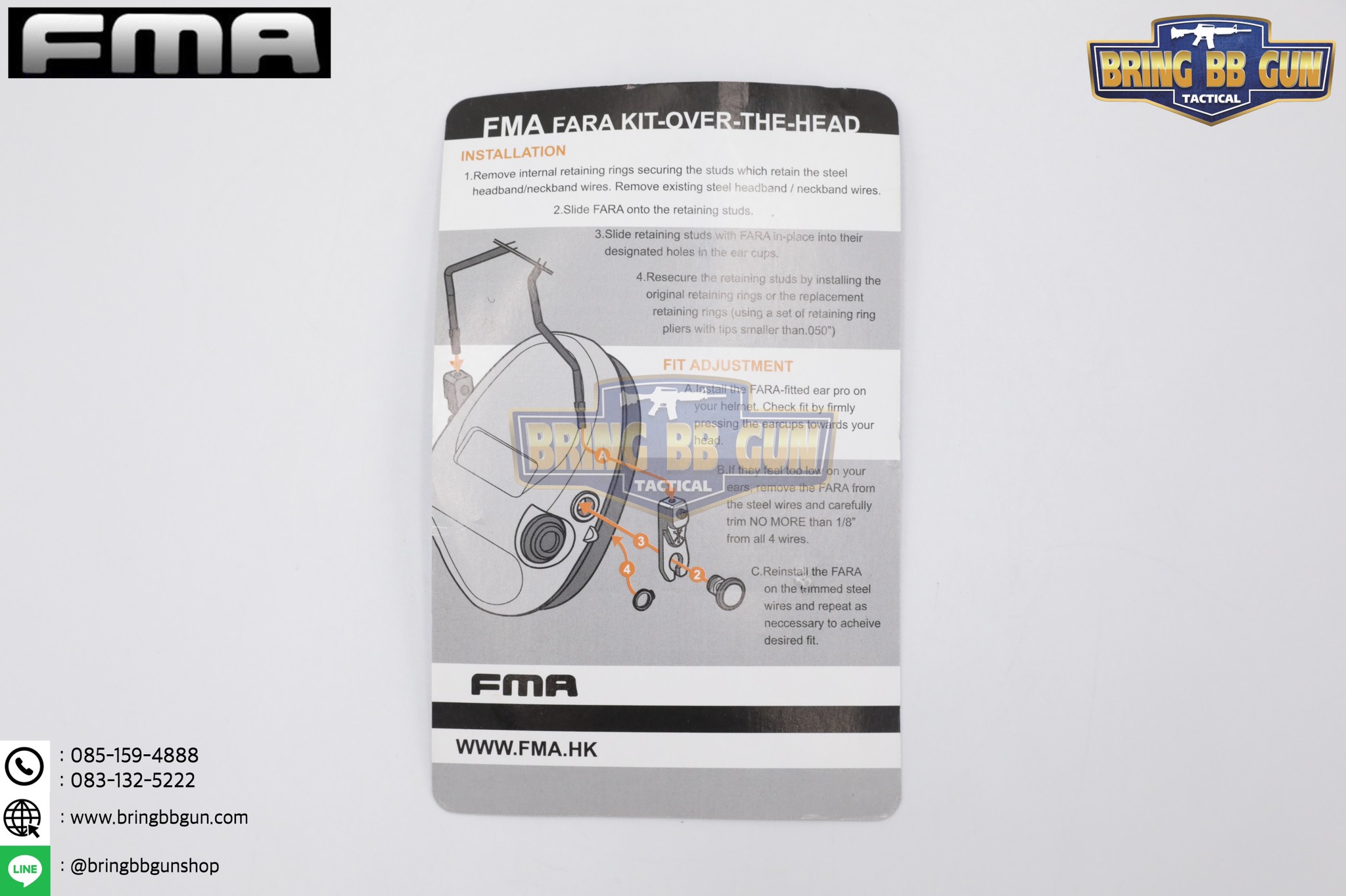 ขาจับหูฟังติดหมวกฟาส Unity Modular Attach Kit ยี่ห้อ FMA (FMA FARA OTH Headset) (อแดปเตอร์ขาจับหูฟังใส่รางข้างหมวกฟาส)