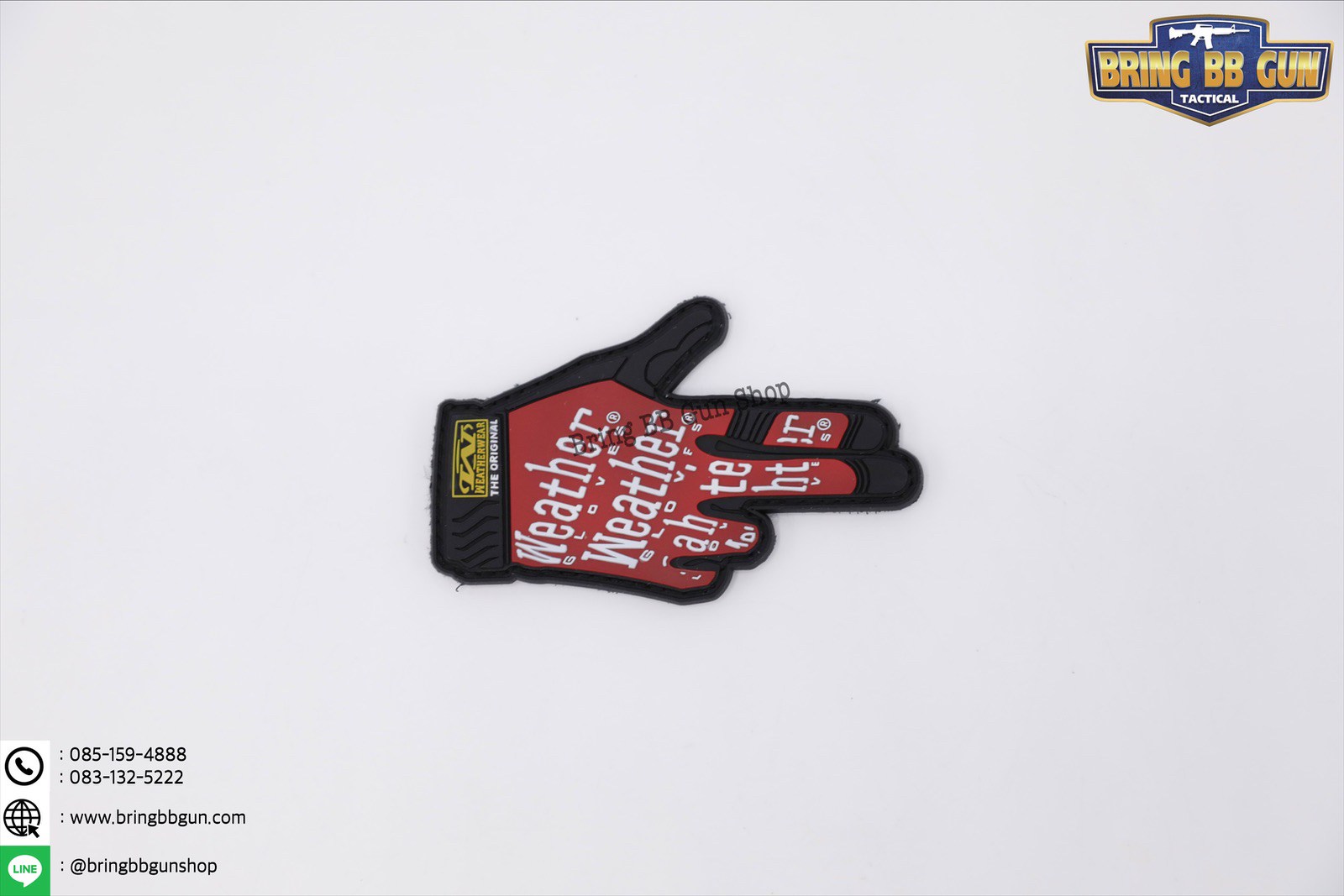 Patches (ด้านหลังมีตีนตุ๊กแก) ลาย ถุงมือทำท่ารูปปืน (Weather Gloves)