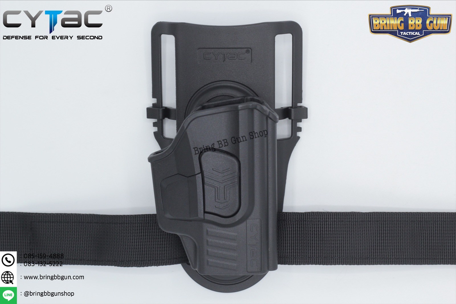 ซองปืนพกนอกปลดนิ้วชี้ Sig Sauer P365 + เพลทโหลดต่ำ ยี่ห้อ Cytac (R-Defender G3 Series P365 Holster with Low Ride Belt Loop)
