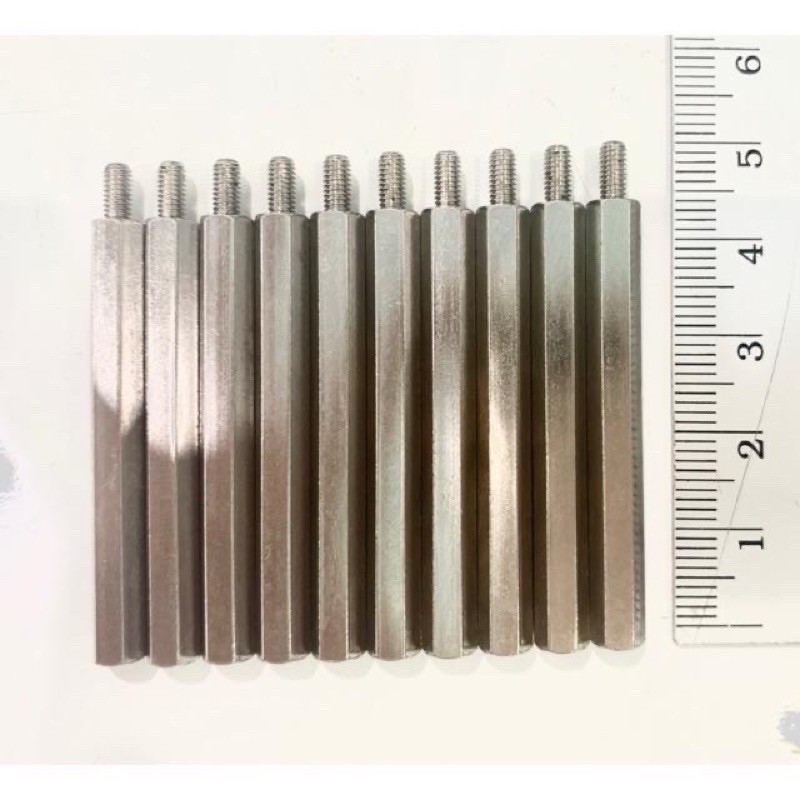 เสา Nut screw M3 น็อตสกรู 6 เหลี่ยม male-female สีเงิน