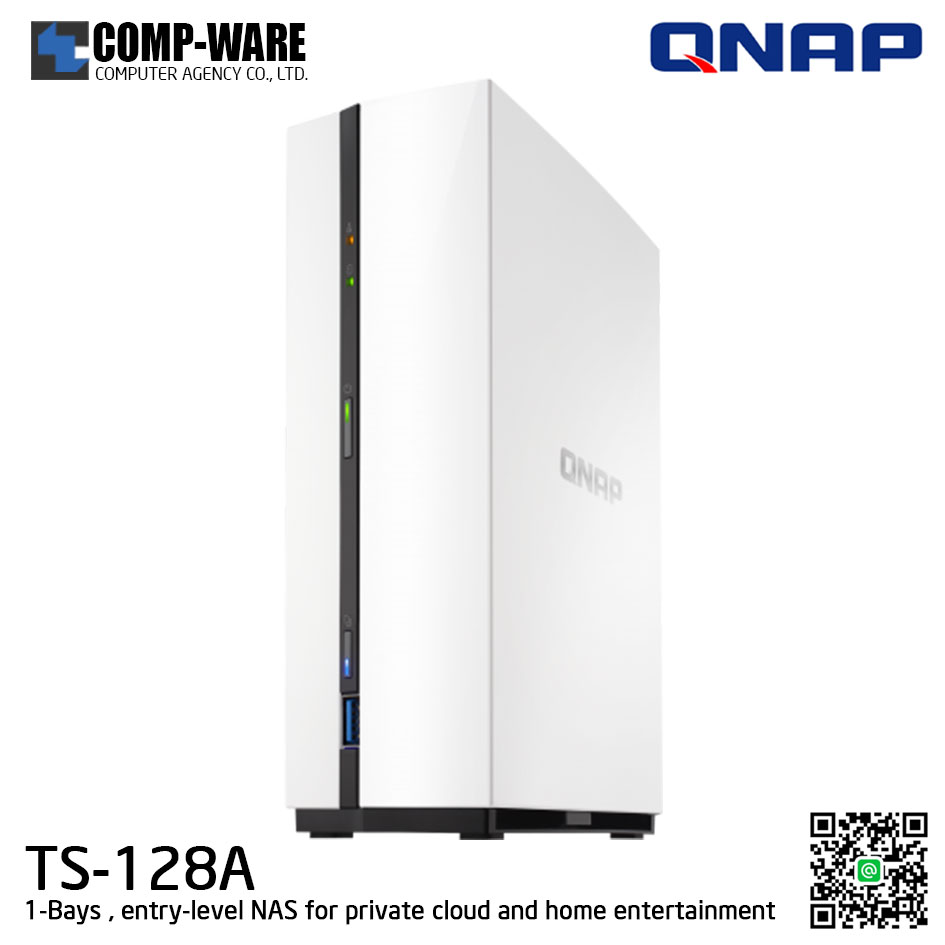 QNAP NAS (1-Bay) TS-128A (1GB DDR4 RAM) Realtek Quad-Core ,no HDD