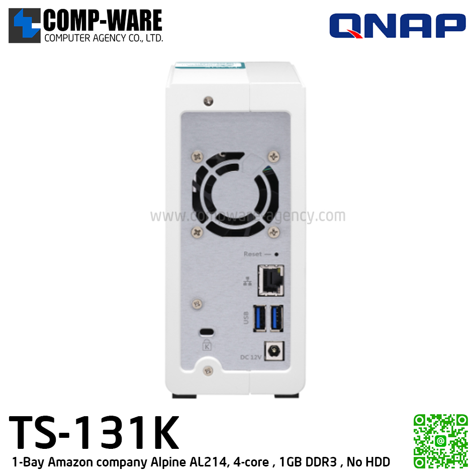 QNAP NAS (1-Bay) TS-131K (1GB DDR3 RAM) AnnapurnaLabs Quad-Core , No HDD // 2Y Warranty