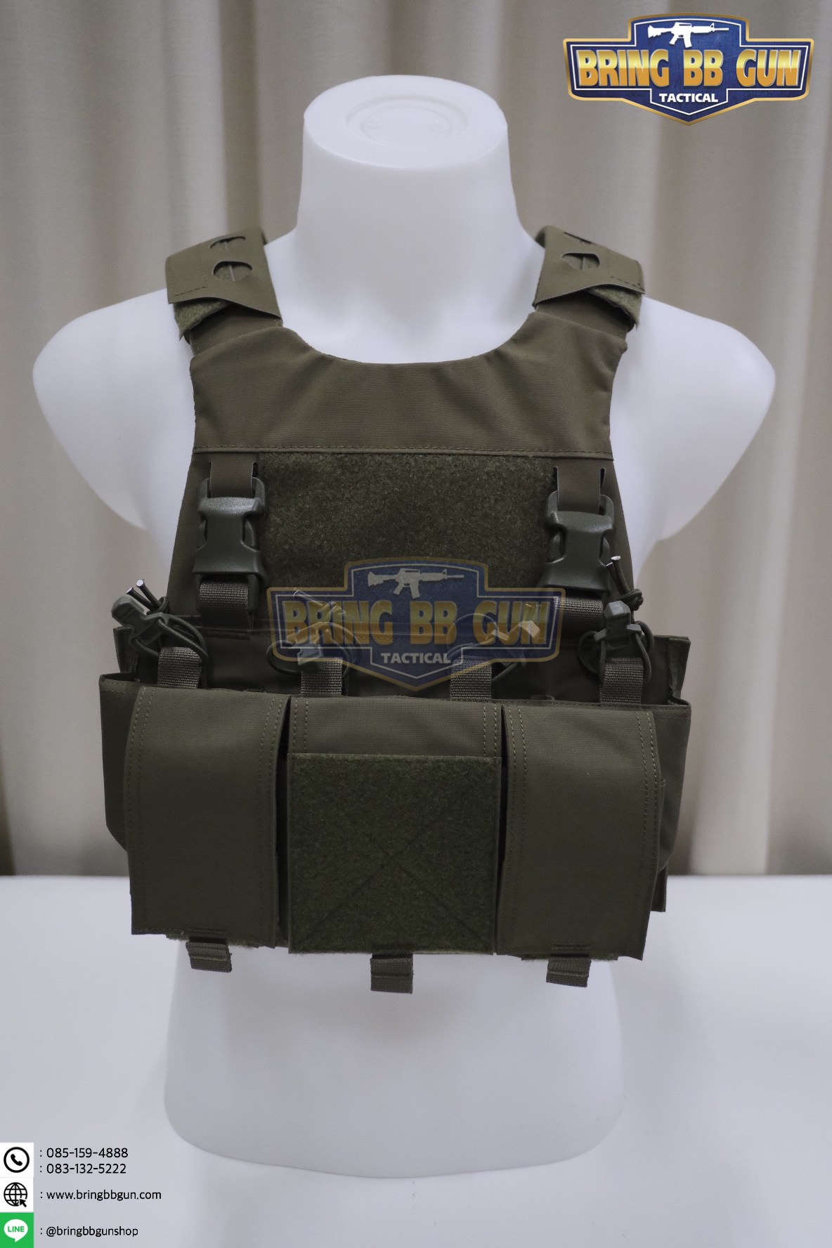 เพ้าแม็กกาซีน 5.56 แบบ4ช่อง ติดเสื้อเกราะ/เสื้อเวส (5.56 Quadruple mag plate) (Velcro Front Panel)