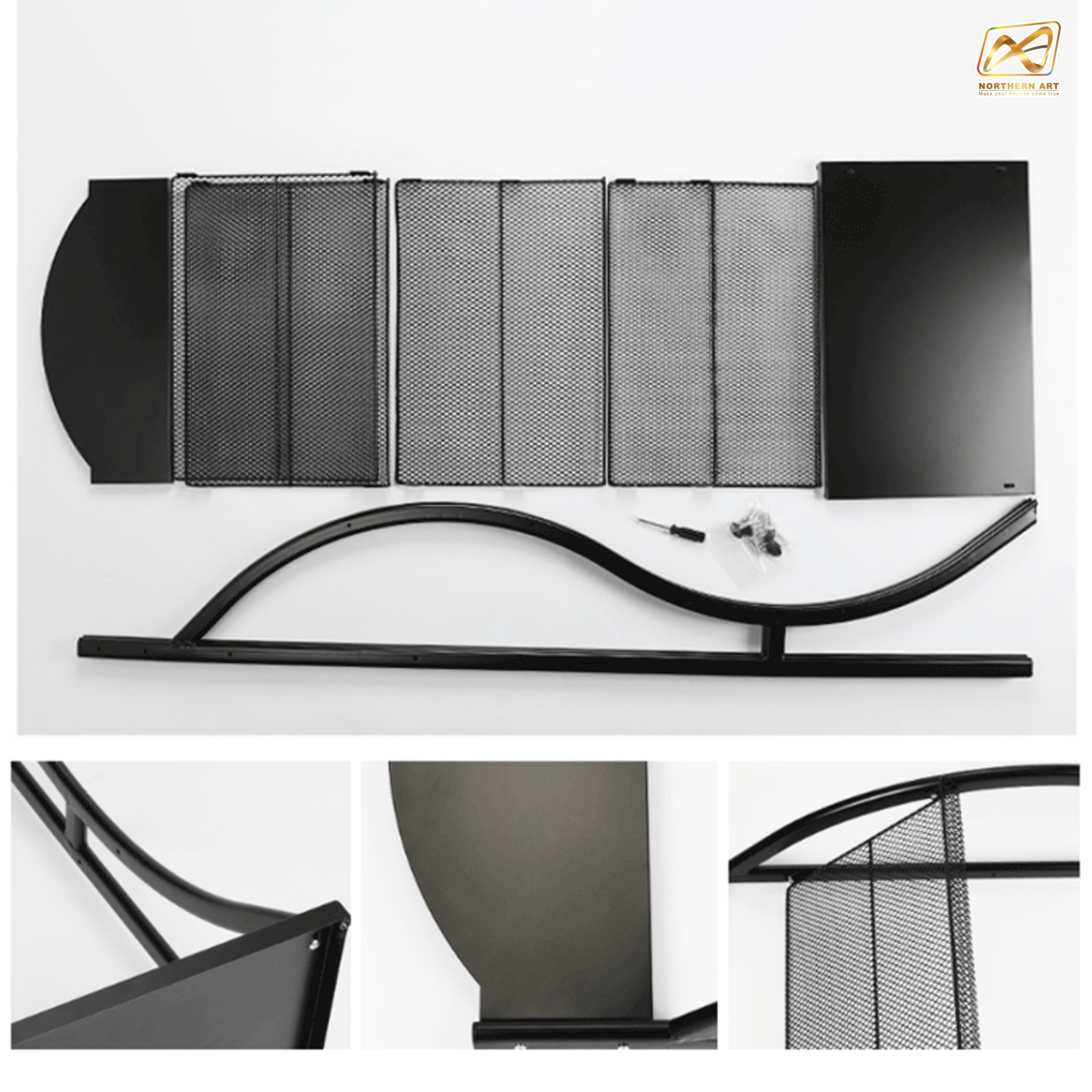 ชั้นวางโบรชัวร์เหล็ก 3 ชั้น สีดำ ขนาด (W)50 X (D)31 X (H)135 cm. ถอดประกอบได้