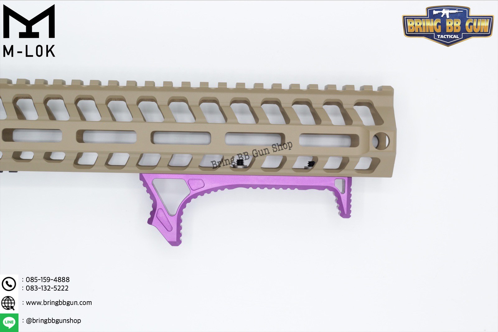กริ๊ปมือหน้า ยี่ห้อ Castellan รุ่น Curve Foregrip CNC M-Lok (ใช้ได้กับชุดหน้าระบบราง M-Lock เท่านั้น)