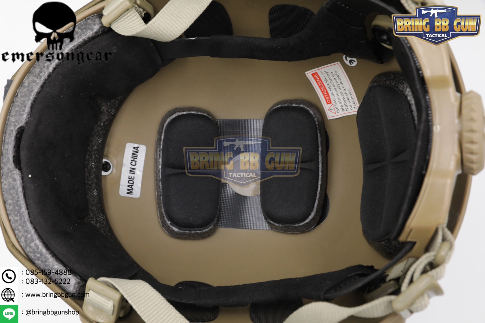 หมวก Fast ยี่ห้อ Emerson รุ่น ปรับท้ายทอยได้ (หมวกฟาส) (Fast Helmet MH type)