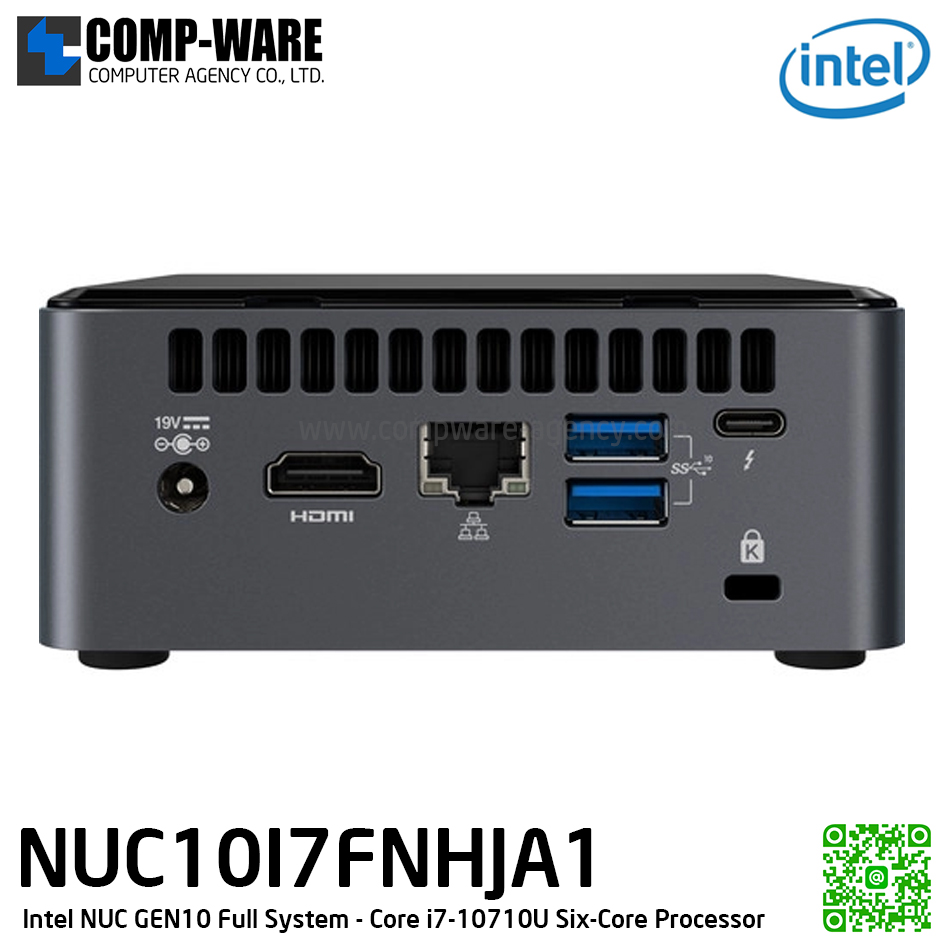 Intel NUC10I7FNHJA Mini PC NUC Tall Kit - Intel® Core™ i7-10710U (12M Cache, up to 4.70 GHz) RAM 8GB (2 x 4GB) DDR4-2666 (up to 64GB), 16GB Intel® Optane™ Memory, 1TB HDD, Windows® 10 x64 Home [BXNUC10I7FNHJA1]