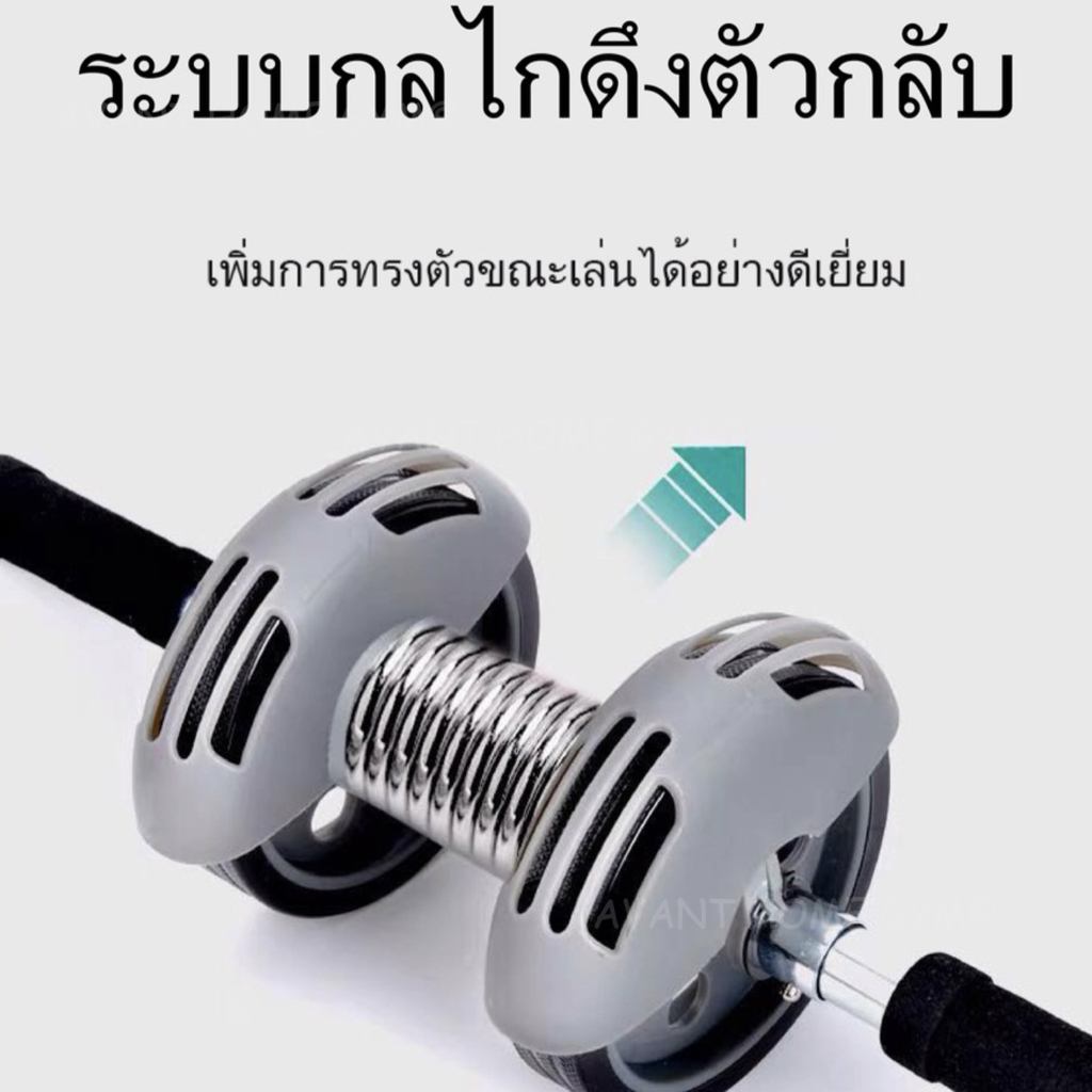 พร้อมส่ง* [ส่งฟรี !!] ลูกกลิ้งอัจฉริยะ บริหารหน้าท้องแบบล้อคู่ Double Wheel AB Power จากUSA วัสดุพรีเมี่ยม