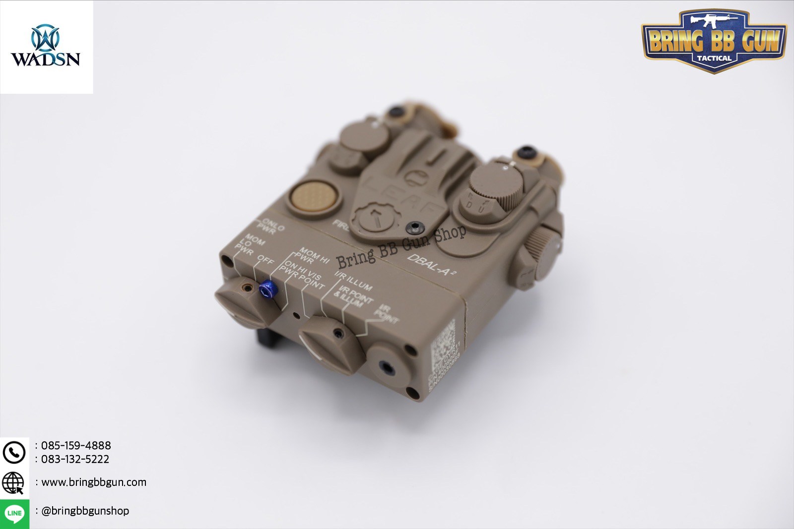 กล่องAN/PEQ-15A รุ่น DBAL-A2 (เลเซอร์ชี้เป้าอย่างเดียว) ยี่ห้อ WADSN รุ่น บอดี้พลาสติก (Dual Beam Aiming Laser - Advanced2)