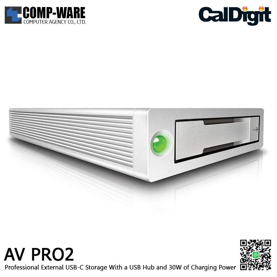 CalDigit AV Pro 2 - 3TB HDD Professional External Storage USB-C and USB Hub with AC Power Adapter รับประกัน 1 เดือน