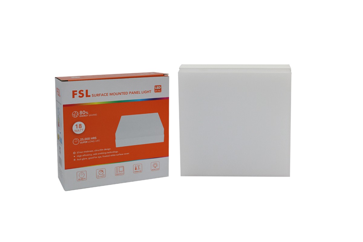 โคมติดลอย ทรงเหลี่ยม FSL-KC-PN-S-18W แสงขาวและแสงวอร์มไวท์