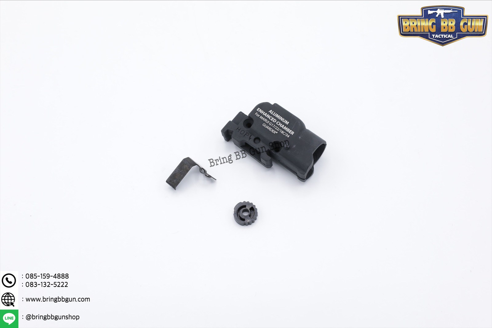 เรือนฮอปปืนสั้น (Guarder Hop Up Chamber) มี3รุ่นให้เลือก #รุ่นGlock (สำหรับปืน Glock 17/18c/34) #รุ่นM1911 (สำหรับปืน M1911) #รุ่นHi-capa (สำหรับปืน Hi-capa 4.3/5.1)