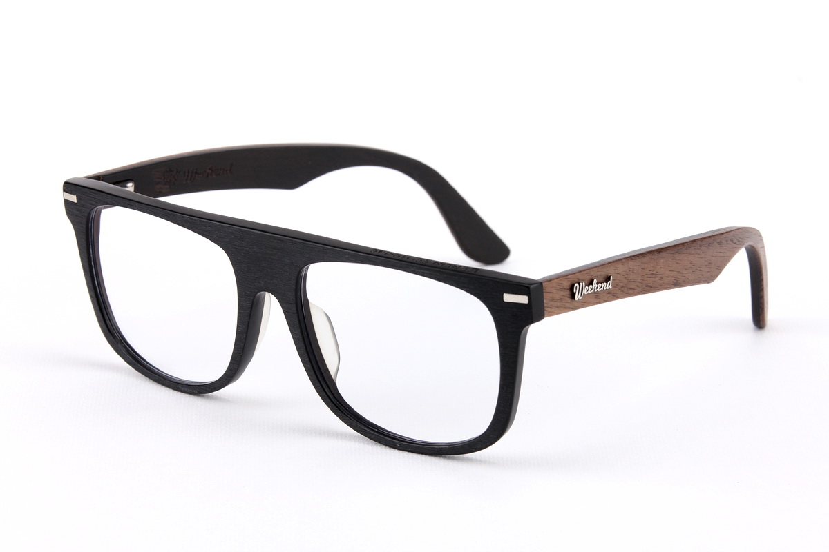 กรอบแว่นสายตาขาไม้ Weekend Duet Collection Berlin Matte Black (Dark)