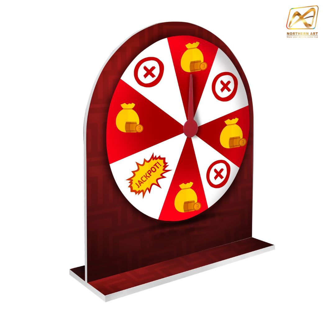 เกมส์ CARNIVAL หมุนวงล้อ พร้อมชั้นวางสินค้า แบบขั้นบันได 2 ชั้น ขนาด (W)60 x (D)45 x (H)165 ซม.