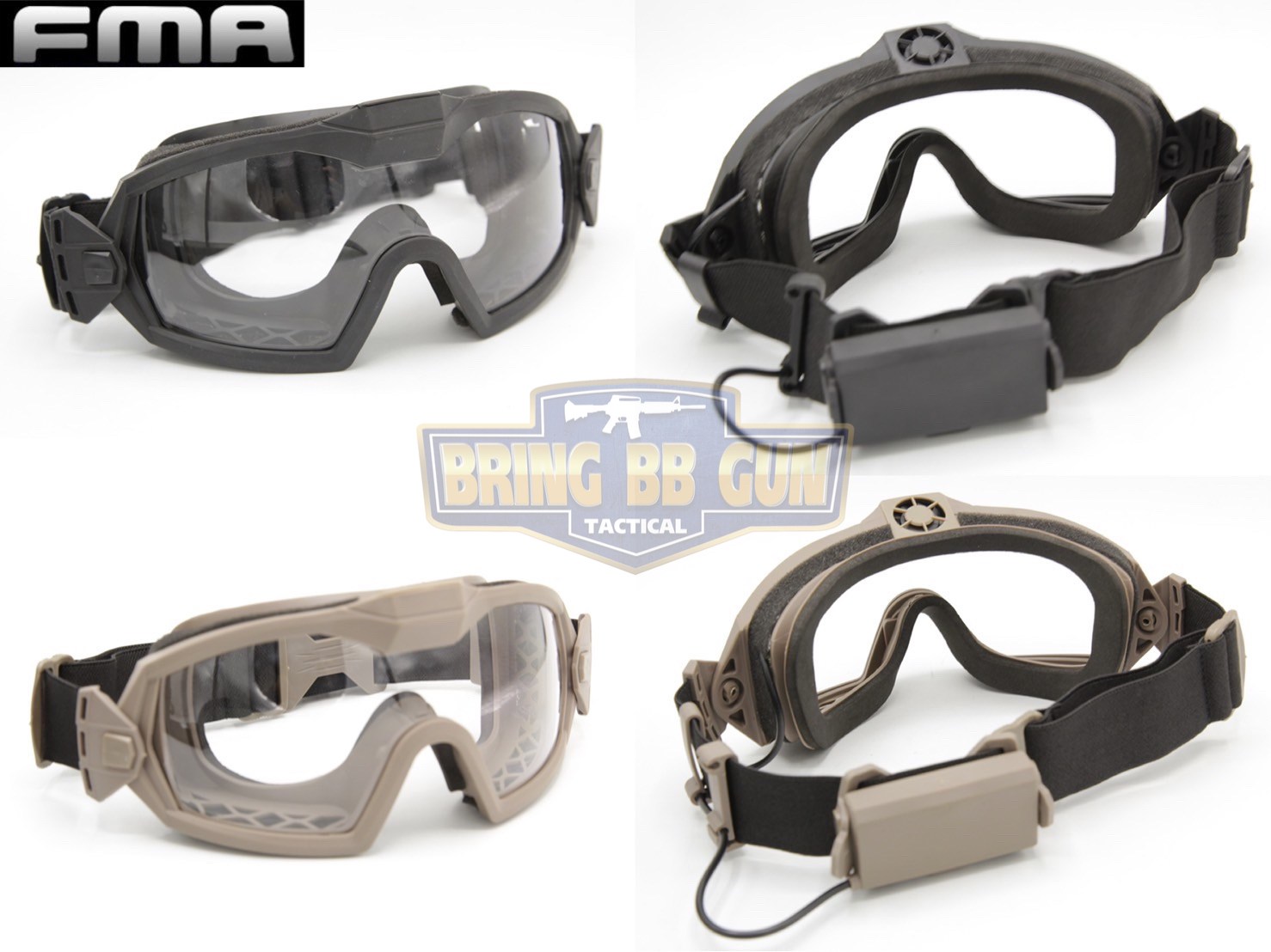 แว่นตากันลมรุ่นมีพัดลม ยี่ห้อ FMA (Regulator Updated version with Fan Goggle）