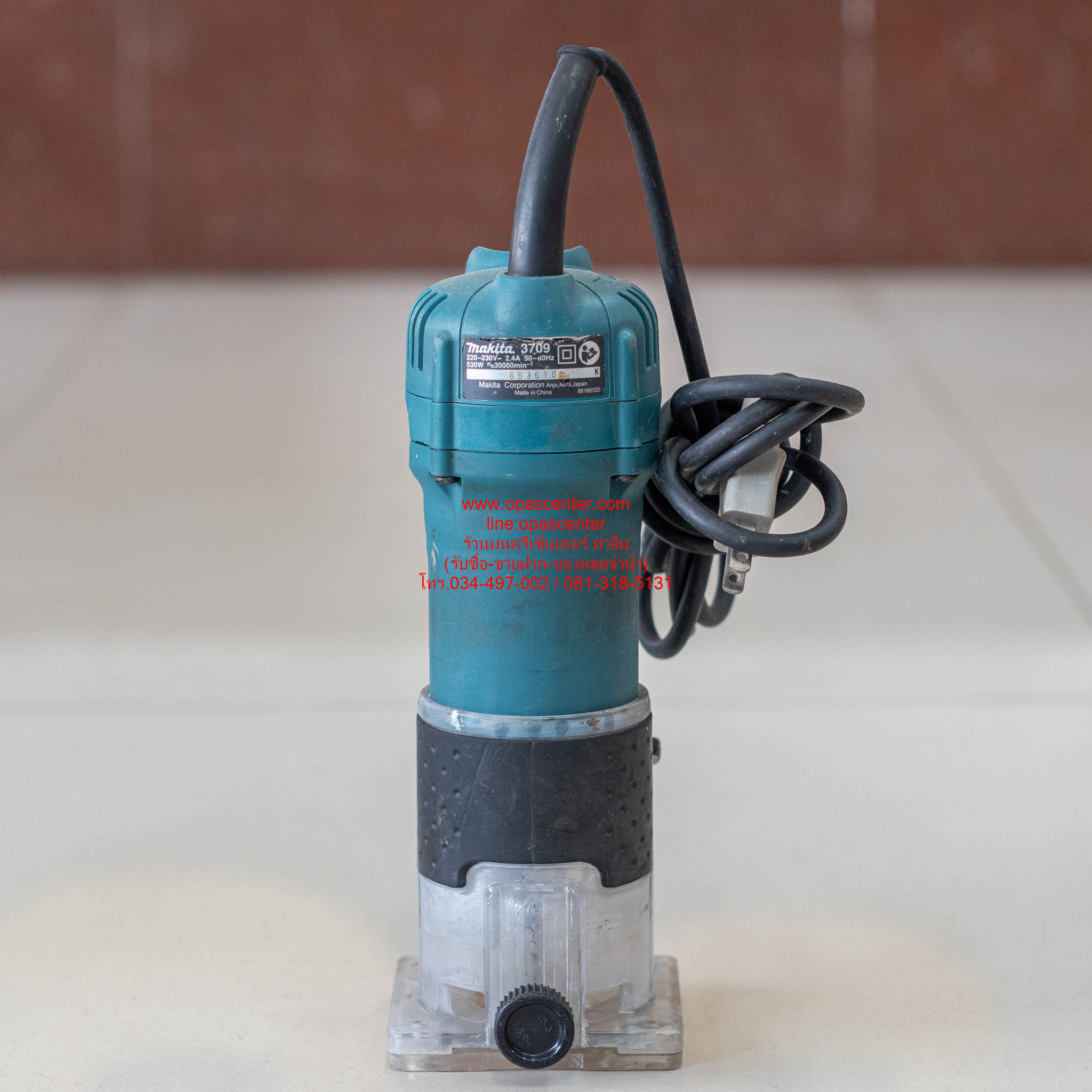 เครื่องเซาะร่อง MAKITA 3709 6 มม. 530 วัตต์ ของแท้ มือสอง สภาพดี