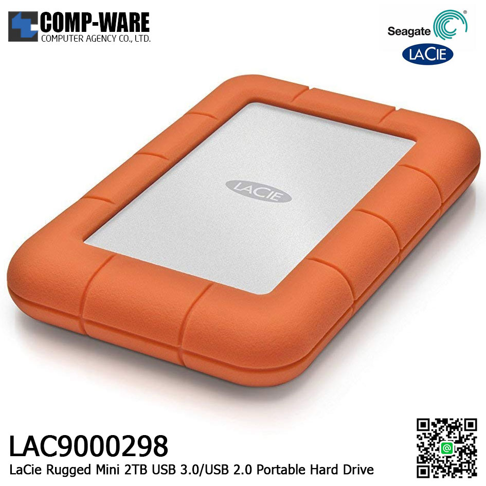 Seagate LaCie 2TB Rugged Mini USB 3.0/USB 2.0 Portable Hard Drive - LAC9000298