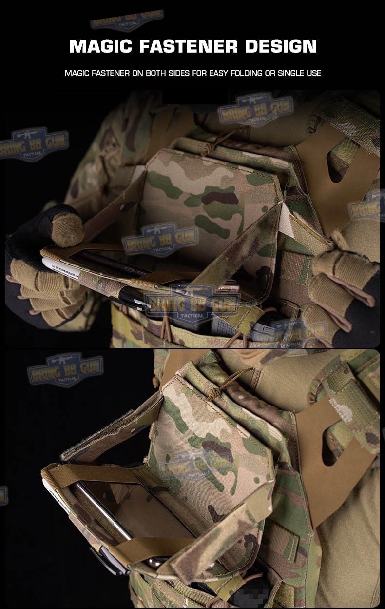 Tactical Phone Pouch เคสโทรศัพท์ติดเสื้อเวส ทรง Admin Pouch (Folded Navigation Board) (Navboard Fliplite Chest Smartphone Mount)