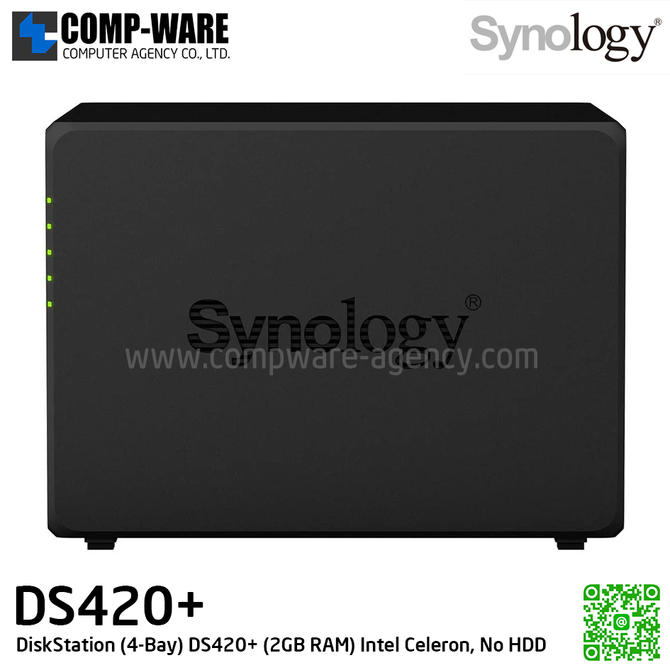 Synology DiskStation (4-Bay) DS420+ (2GB DDR4 RAM up to 6GB) Intel Celeron J4025 Dual-Core, No HDD