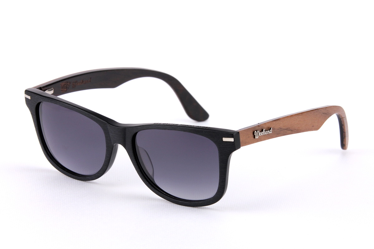 แว่นกันแดดขาไม้ Weekend Duet Collection New York Matte Black (Dark)