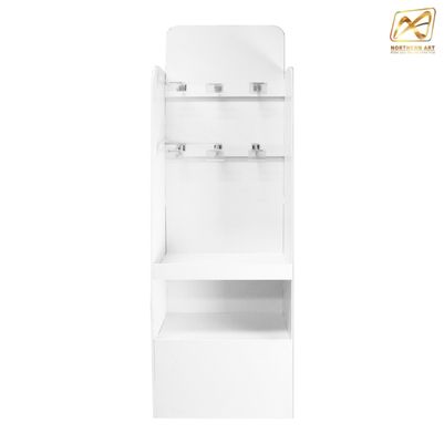 ชั้นวางสินค้าพลาสวูด H01 ขนาด (W)45 x (D)25 x (H)150 ซม. พลาสวูดหนา 8 มม.พร้อมงานพิมพ์สติ๊กเกอร์ ( ราคาไม่รวมขอแขวนและป้ายราคา )