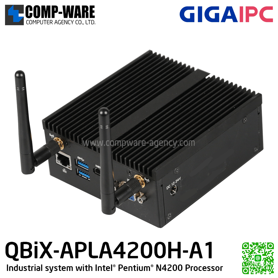 GIGAIPC QBIX-APLA4200H-A1 INTEL PENTIUM N4200 QUAD CORE MINI PC , 128GB SSD, 4GB DDR4 , DOS (1-Year Warranty)