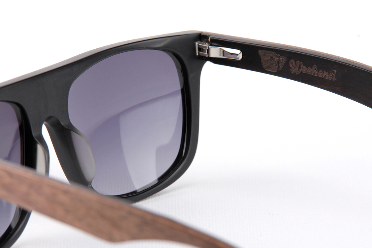 แว่นกันแดดขาไม้ Weekend Duet Collection Berlin Matte Black (Dark)