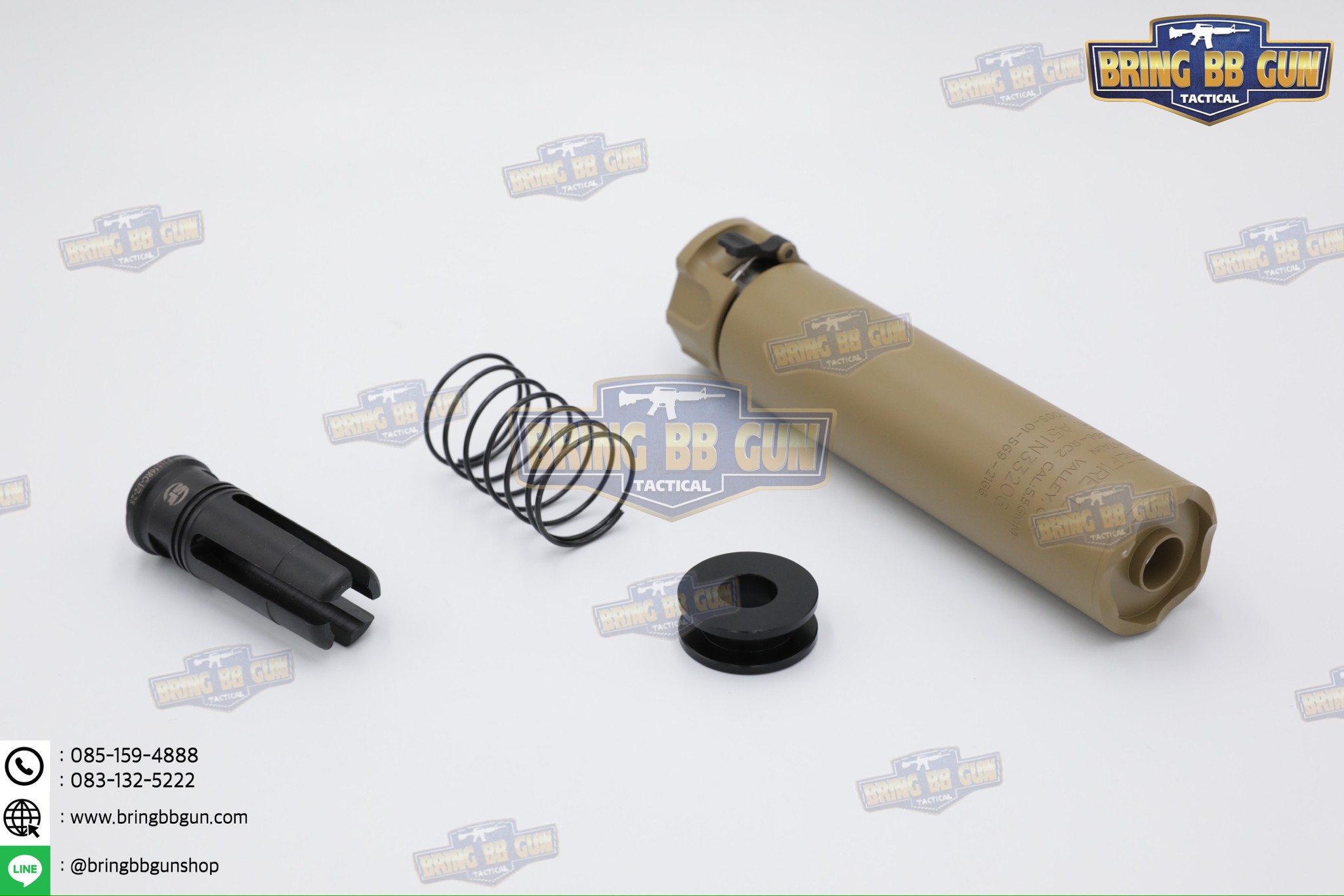 เก็บเสียง+ปลอกลดแสง ยี่ห้อ Surefire รุ่น Socom556 (6") (SOCOM556-RC2 & 4-Prong Flash Hider) (Fast-Attach Sound Suppressor)