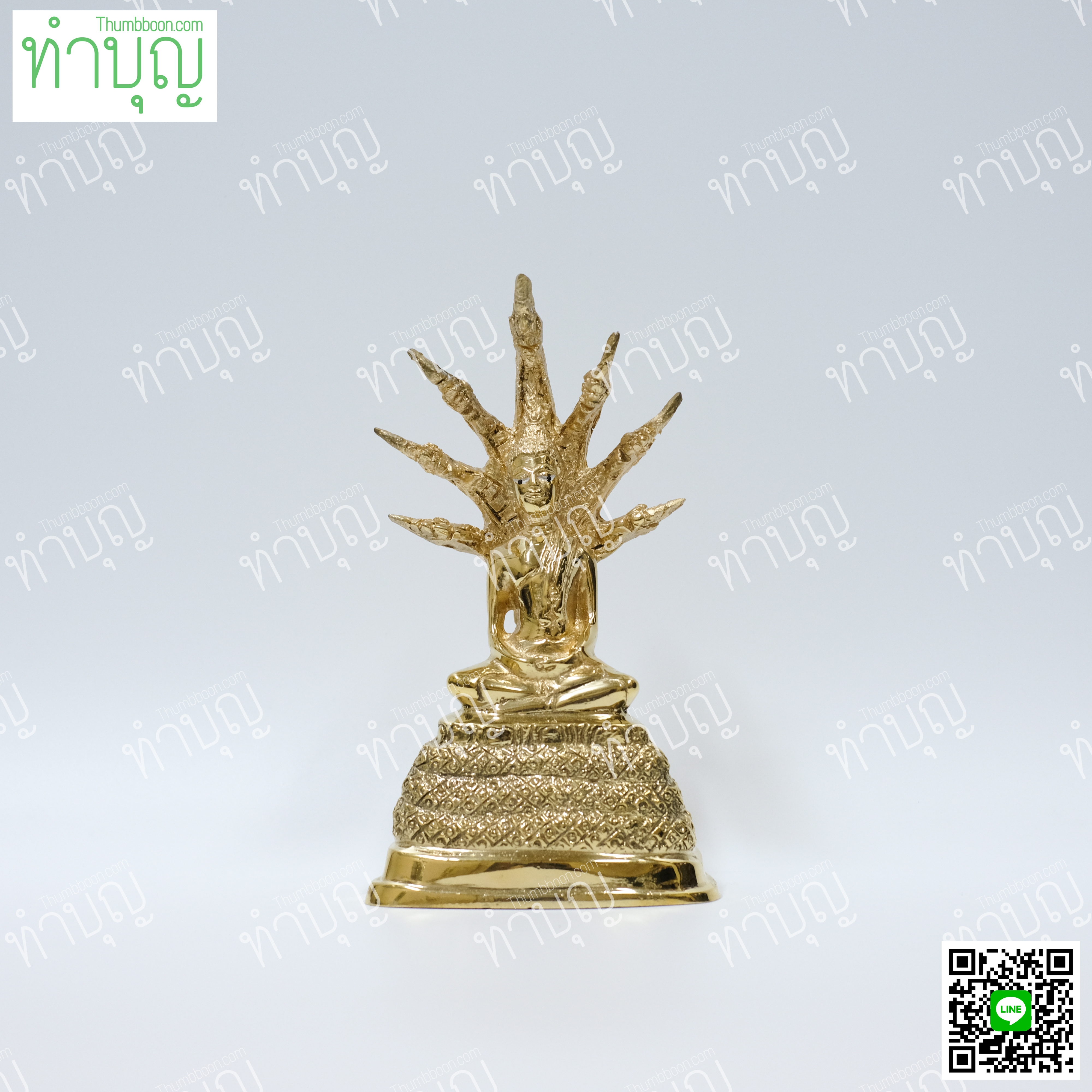 พระประจำวันเสาร์ (ปางนาคปรก) 3" ทองเหลือง