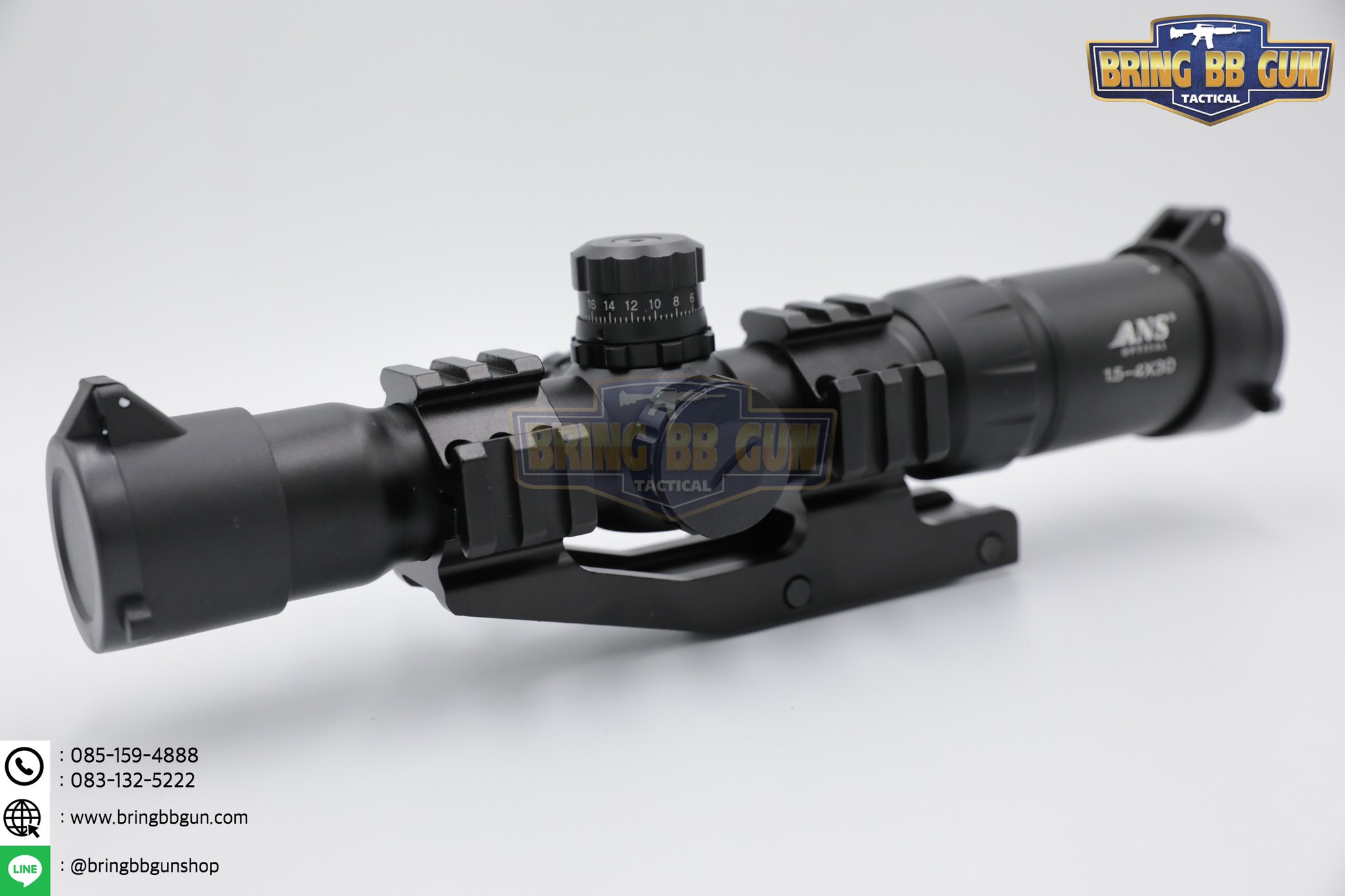 สโคปยิงไว 1.5-4x30 ยี่ห้อ ANS (CQB Scope 1.5-4x30) เป้ามี2แบบให้เลือก #Mil-Dot (เป้าเครื่องหมายบวก) #Arrow Reticle (เป้าลูกศร)