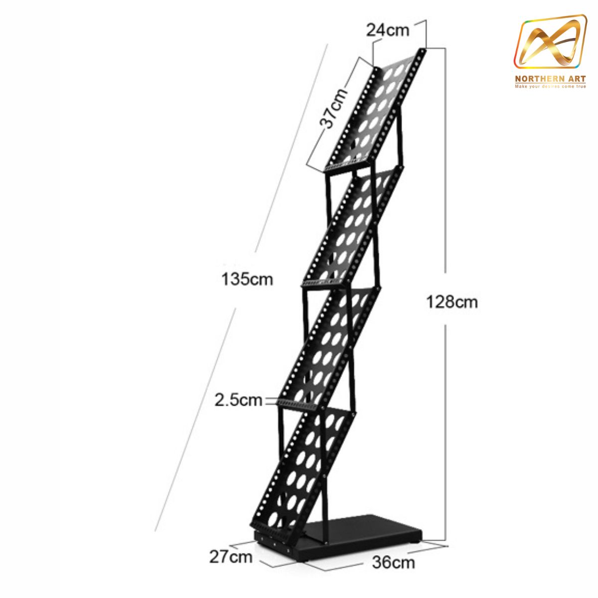 ชั้นวางโบรชัวร์เหล็ก สีดำ รุ่นพับได้ 1 ด้าน ขนาด A4 พับเก็บได้ เคลื่อนย้ายสะดวก พร้อมกระเป๋า 1 ใบ