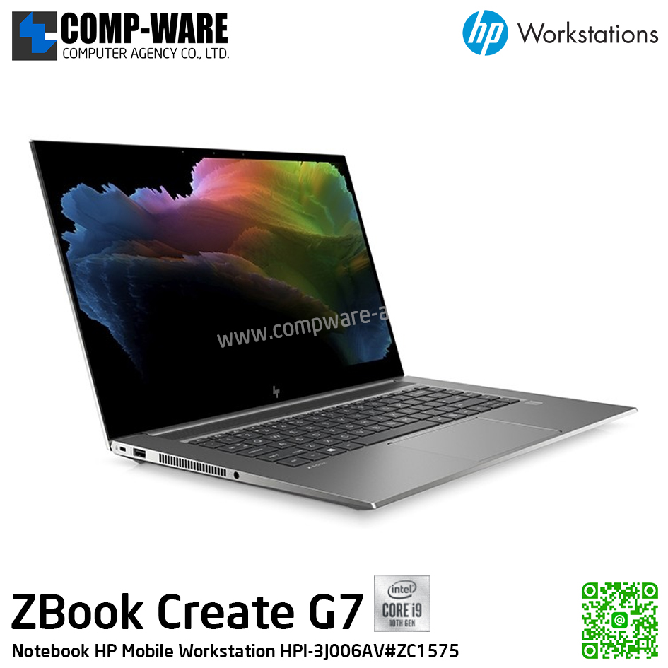 HP Mobile Workstation ZBook Create G7 - Intel Core i9-10885H / 32GB DDR4 / 512GB PCIe NVMe / NVIDIA GeForce RTX2070 (8GB) / Intel WiFi 6 + Bluetooth / 15.6inch UHD (3840x2160) / Windows 10 Pro / 3Years On-site