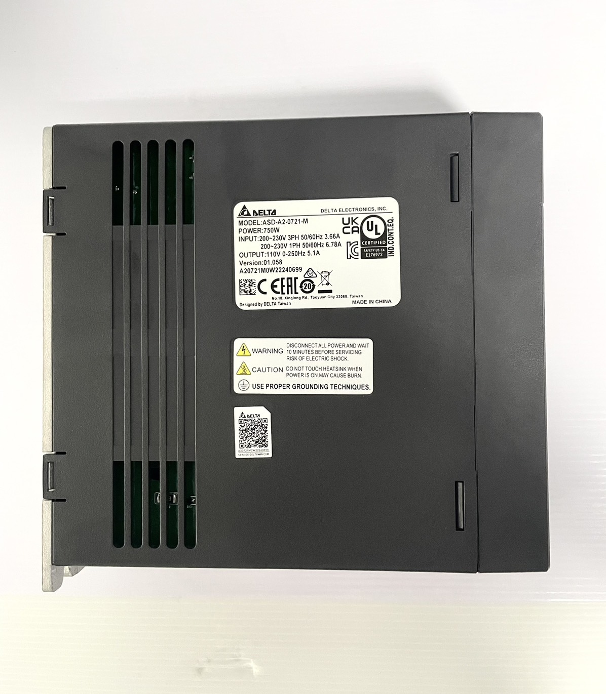 Delta AC Servo Drive ASD-A2-0721-M 750W , 220V 3/1-Phase , close loop ,CAN open