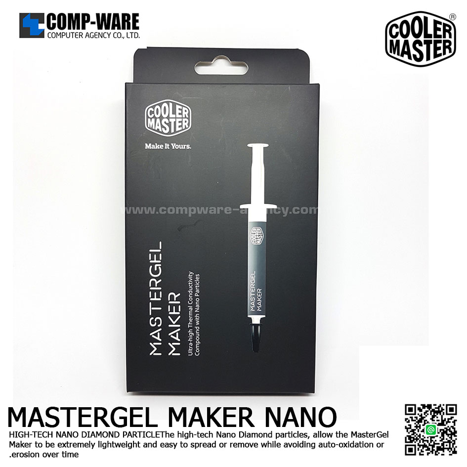 ซิลิโคนอย่างดี ใช้งานได้นาน เย็นกว่าปกติ Thermal Grease MasterGel Maker NANO ยี่ห้อ Coolermaster สำหรับซีพียูคอมพิวเตอร์