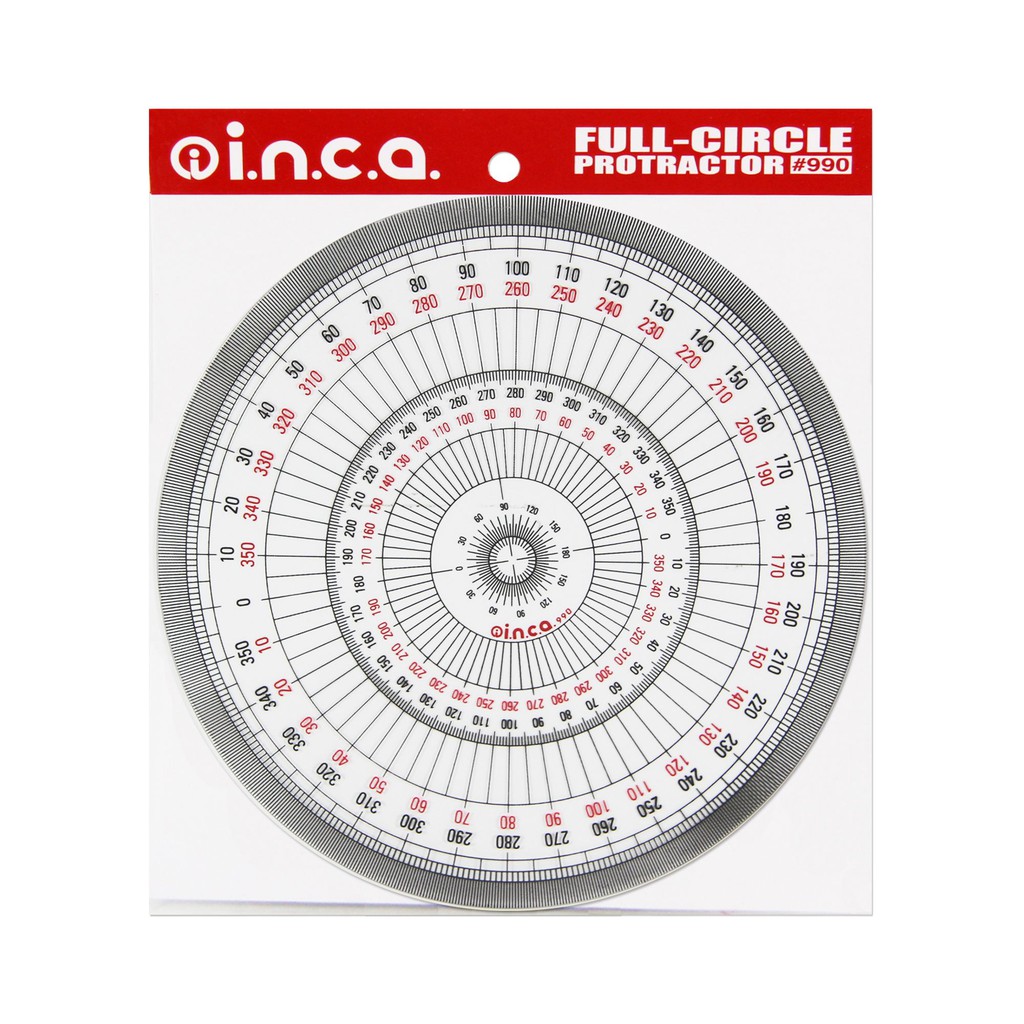 ไม้โปรแทรคเตอร์ INCA วงกลม 15ซม.