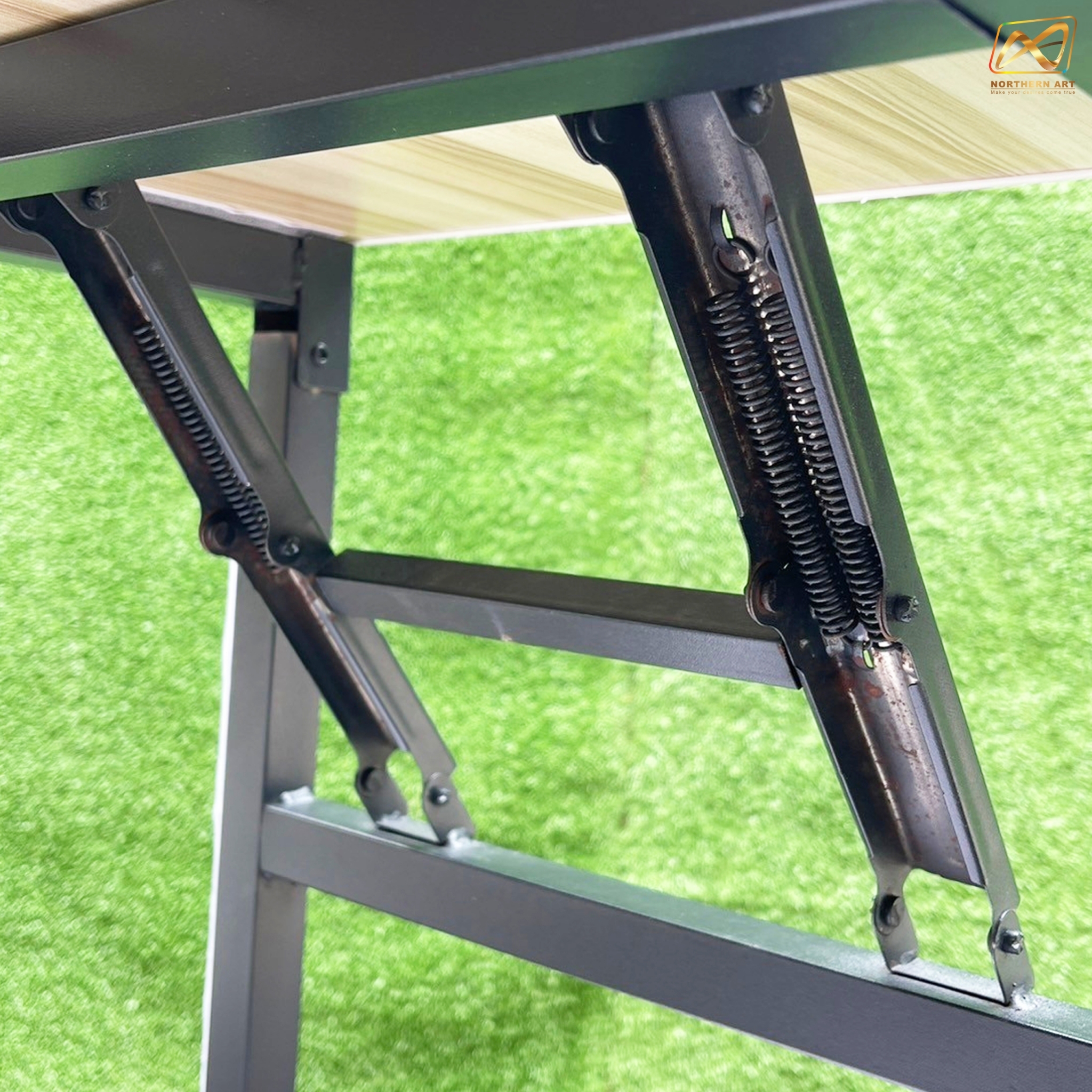 โต๊ะชงชิม TOPไม้ พร้อมล้อ ขนาด (W)80 X (D)40 X (H)170 cm. โครงเหล็กพับได้ มีชั้นวางของ แข็งแรง รับน้ำหนักได้ดี