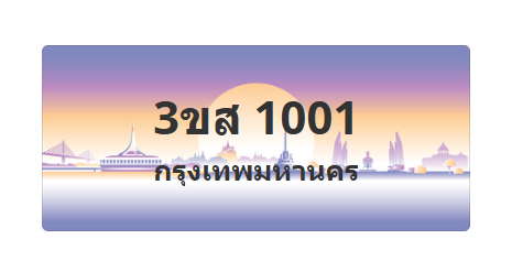 ทะเบียนสวย 1001 ขายทะเบียน 1001 3ขส 1001 (ผลรวม 14)
