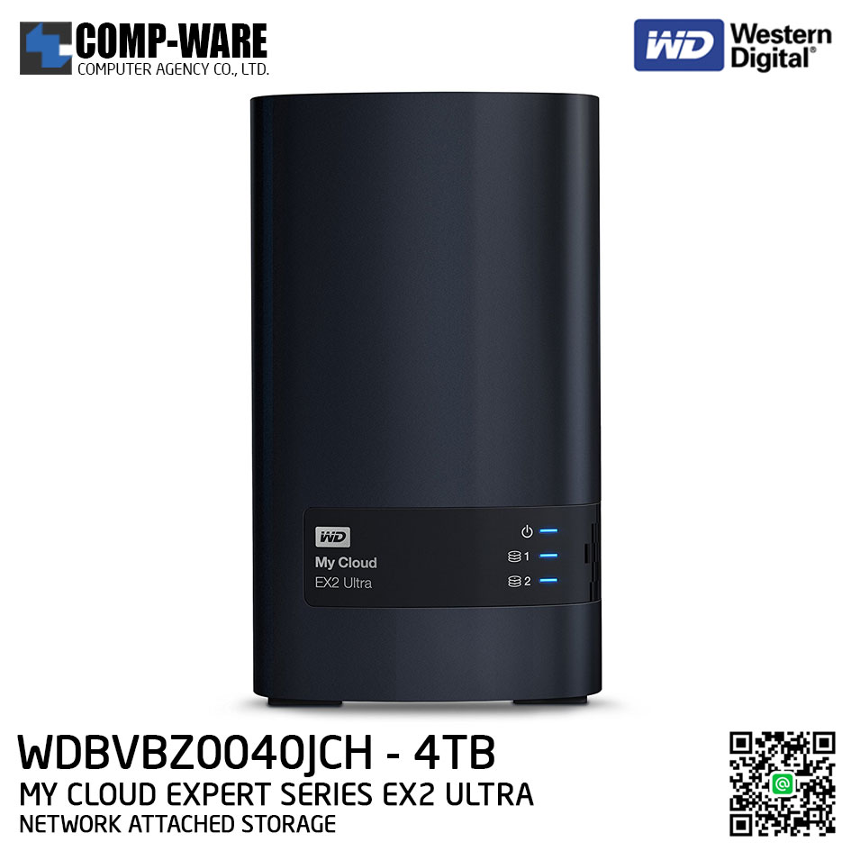 WD 4TB My Cloud EX2 Ultra 2-Bay Network Attached Storage - WDBVBZ0040JCH-SESN รับประกัน 3ปี // Pre-order สั่งซื้อขั้นต่ำ 2 ชิ้นขึ้นไป