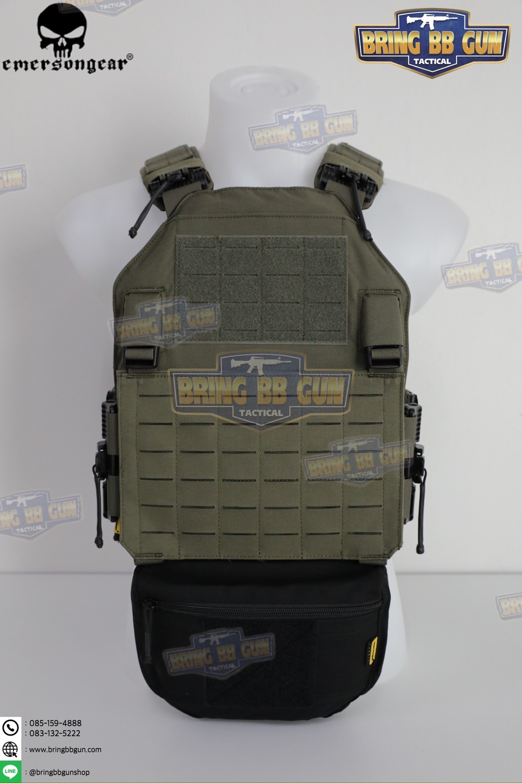 กระเป๋าจิงโจ้ติดเสื้อเวส ยี่ห้อ Emerson (EmersonGear armor carrier drop pouch/AVS JPC CPC) (Armor Carrier Drop Pouch) (Lower Accessories Pouch) (Drop Pouch)