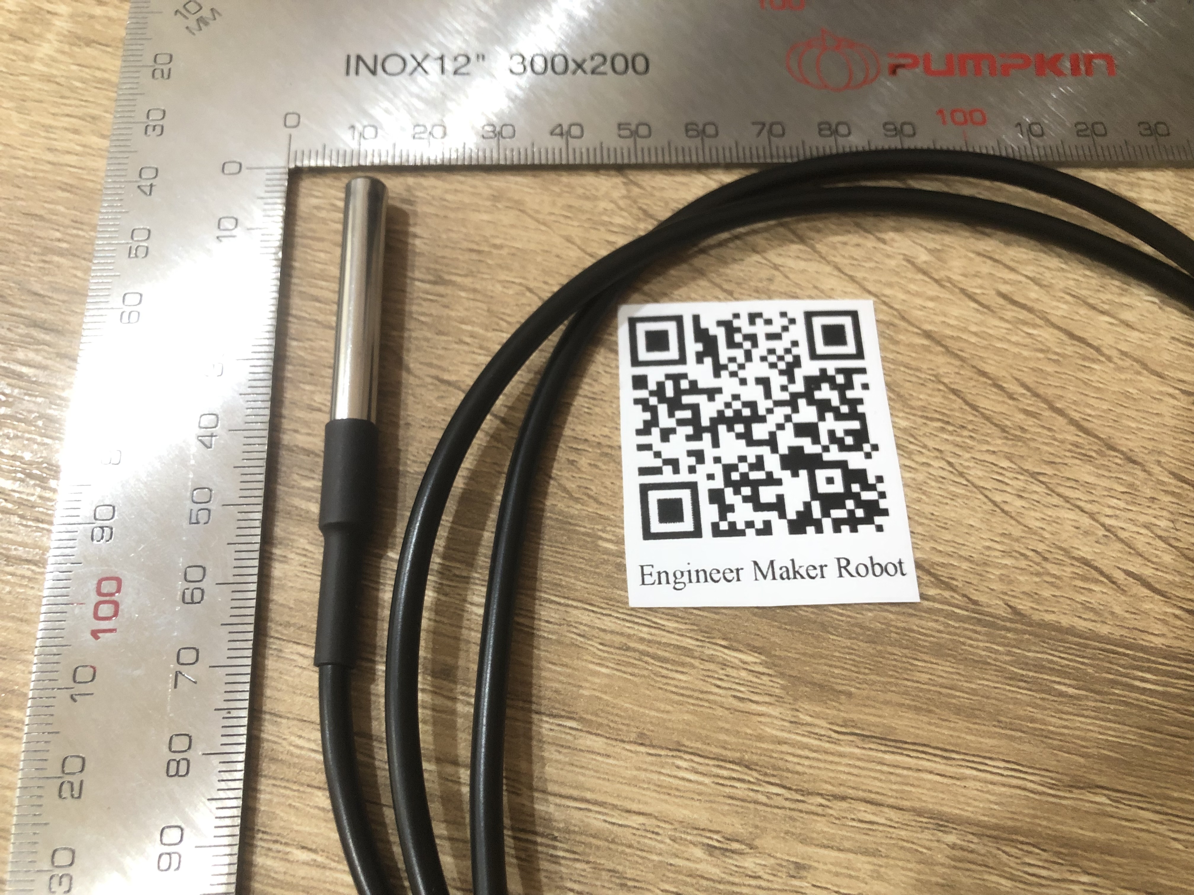 DS18b20 temperature probe วัดอุณหภูมิในน้ำ temperature sensor 1M DS1820 Stainless steel package Waterproof 18B20 100cm