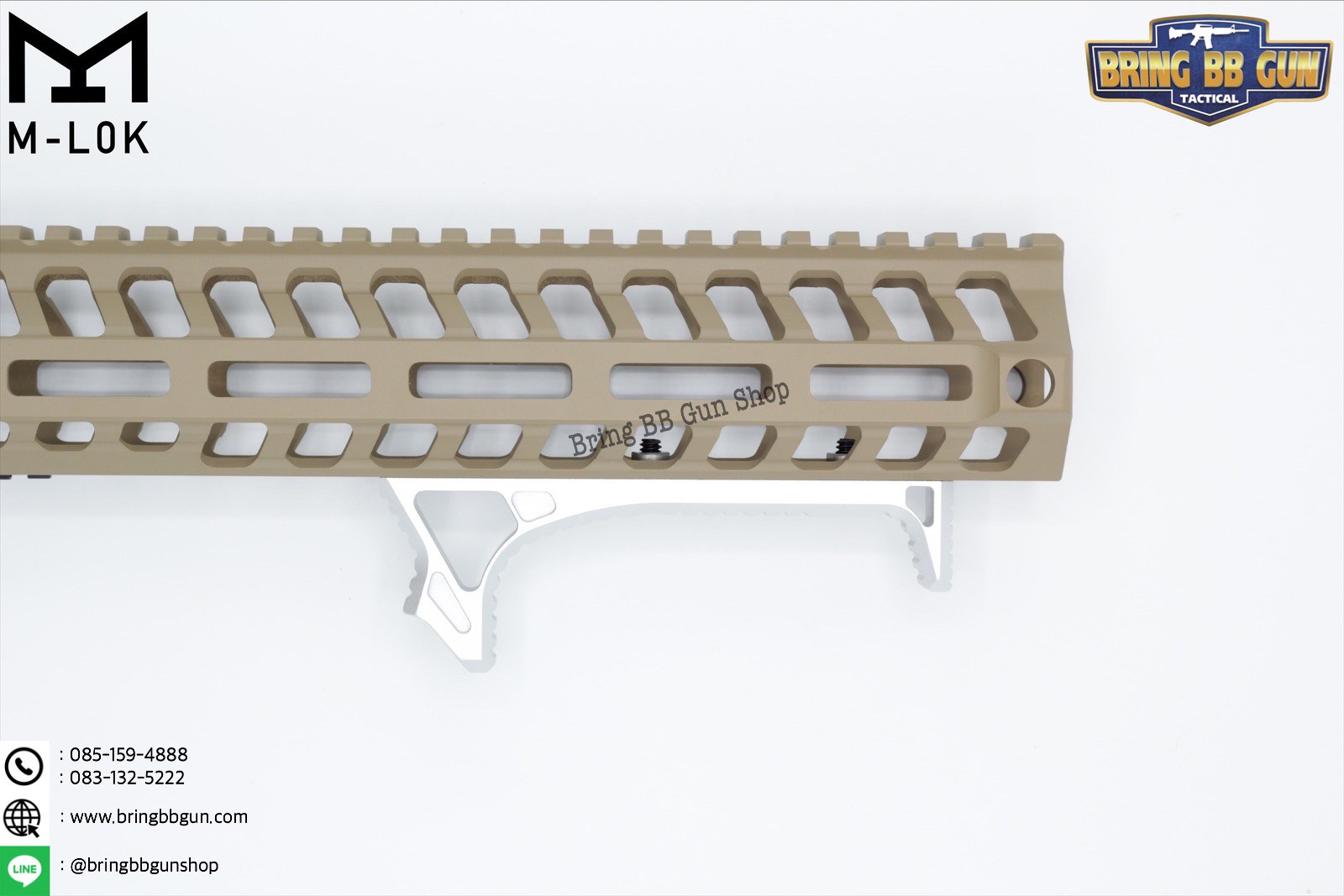 กริ๊ปมือหน้า ยี่ห้อ Castellan รุ่น Curve Foregrip CNC M-Lok (ใช้ได้กับชุดหน้าระบบราง M-Lock เท่านั้น)