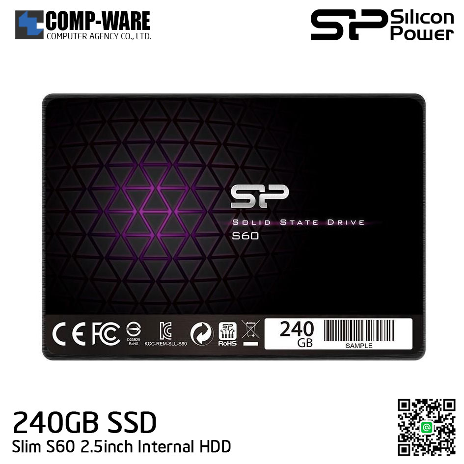 Silicon Power S60 240GB 7mm SATA 6Gb/s 2.5inch Internal Solid State Drive SP240GBSS3S60S25