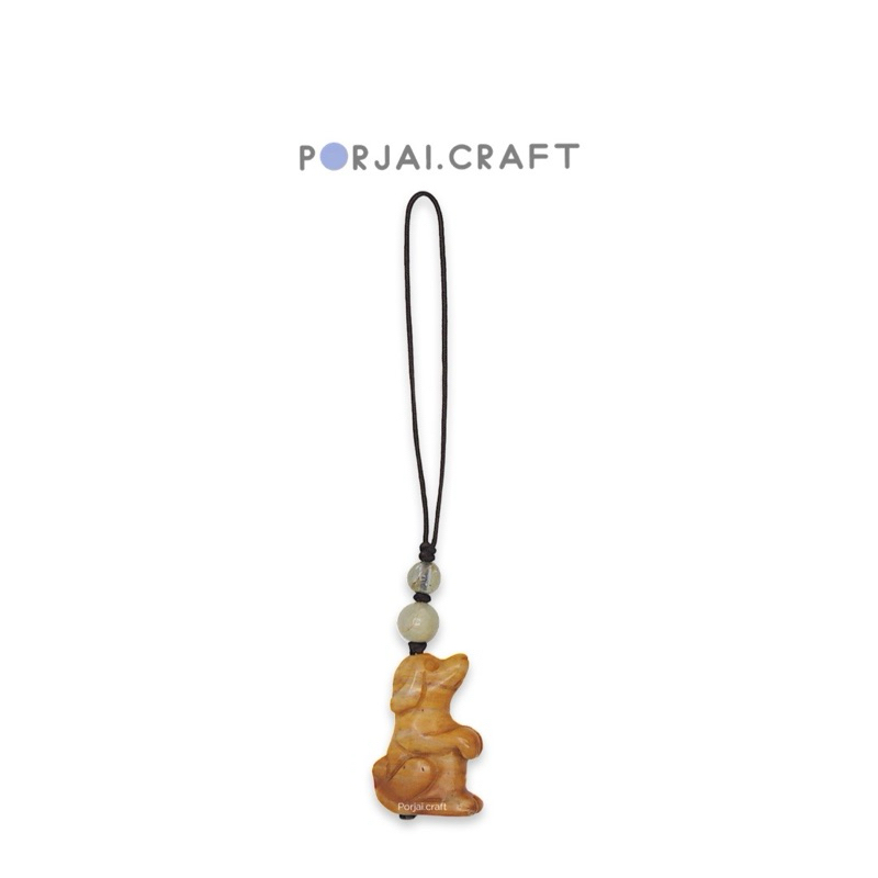 Yellow Jasper Keychains Dog Carving พวงกุญแจแจสเปอร์แกะสลักสุนัข