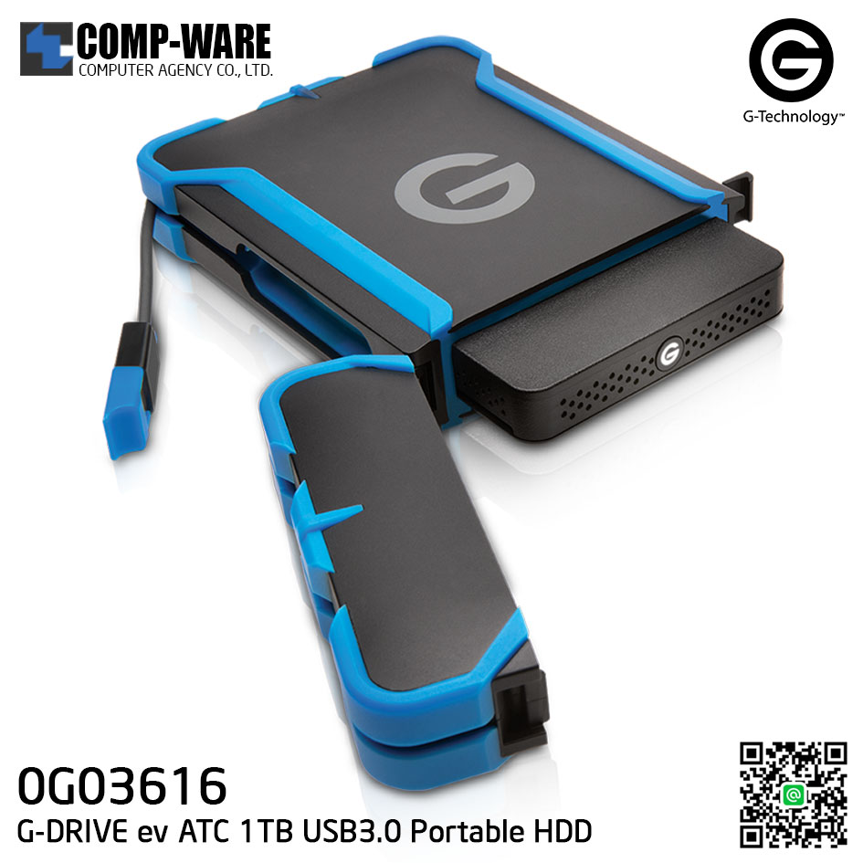 G-Technology G-DRIVE ev ATC 1TB 7200RPM USB3.0 Portable Hard Drive - 0G03616