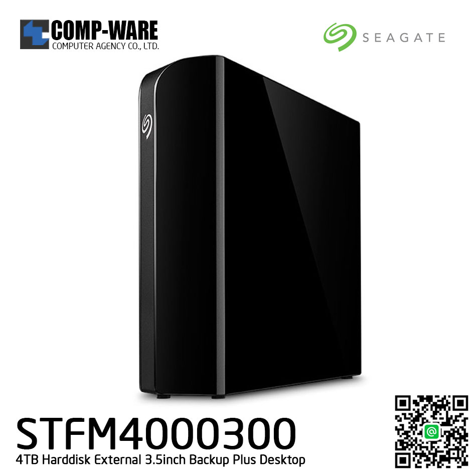 Seagate External HDD 4TB STFM4000300 BACKUP PLUS DESKTOP (BLACK) 3.5" ประกัน 3ปี